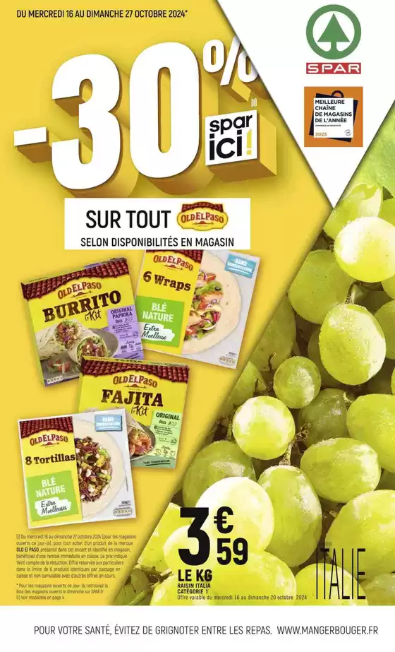 Catalogue Spar Supermarché à Peri | -30% Spar ici ! | 16/10/2024 - 27/10/2024