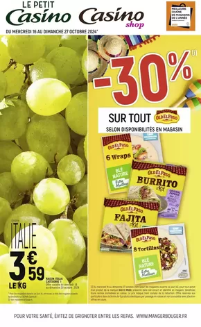 Promos de Supermarchés à Cossé-le-Vivien | Bons plans du marché sur Petit Casino | 14/10/2024 - 27/10/2024