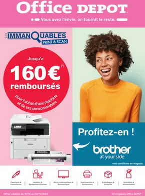 Promos de Multimédia et Electroménager à Vincennes | Les Immanquables Brother - 2024 sur Office Depot | 15/10/2024 - 02/11/2024