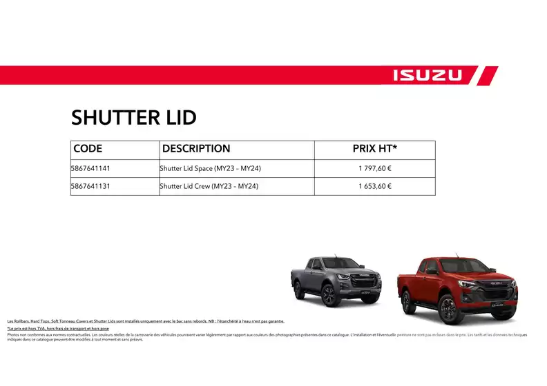 Catalogue ISUZU à Marseille | ISUZU SPACE N60B Accessoires | 15/10/2024 - 15/10/2025