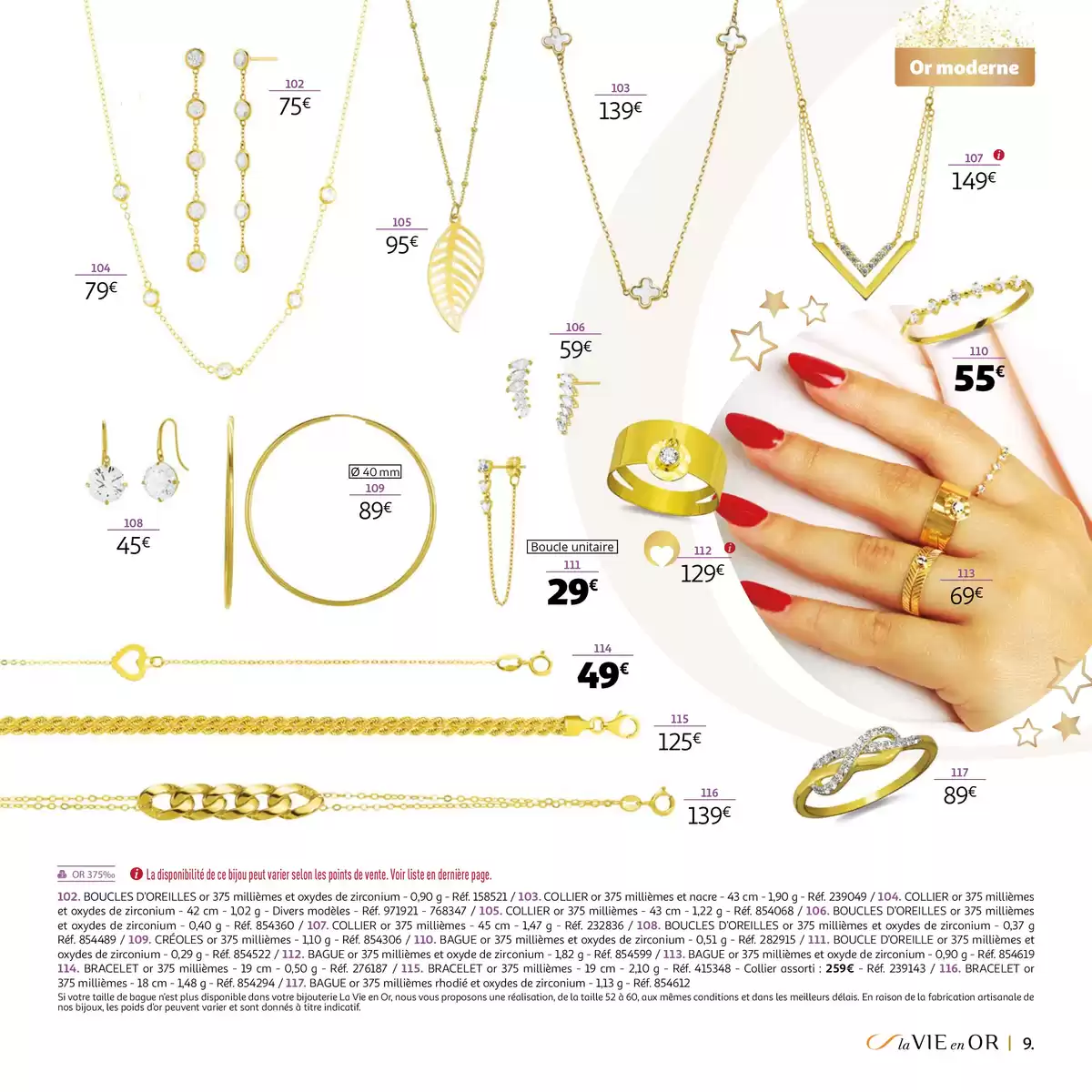 Catalogue La VIE en OR : collection cadeaux bijoux, page 00009