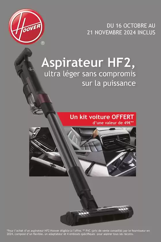 Catalogue Boulanger à Nantes | OFFRE Hoover: 1 kit voiture d'une valeur de 49€ offert | 16/10/2024 - 21/11/2024