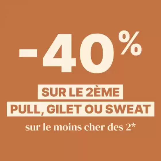 -40% sur le 2ème pull,gilet ou sweat