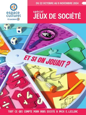 Promos de Culture et Loisirs à Rennes | Spécial jeux de société sur E.Leclerc Espace Culturel | 22/10/2024 - 09/11/2024