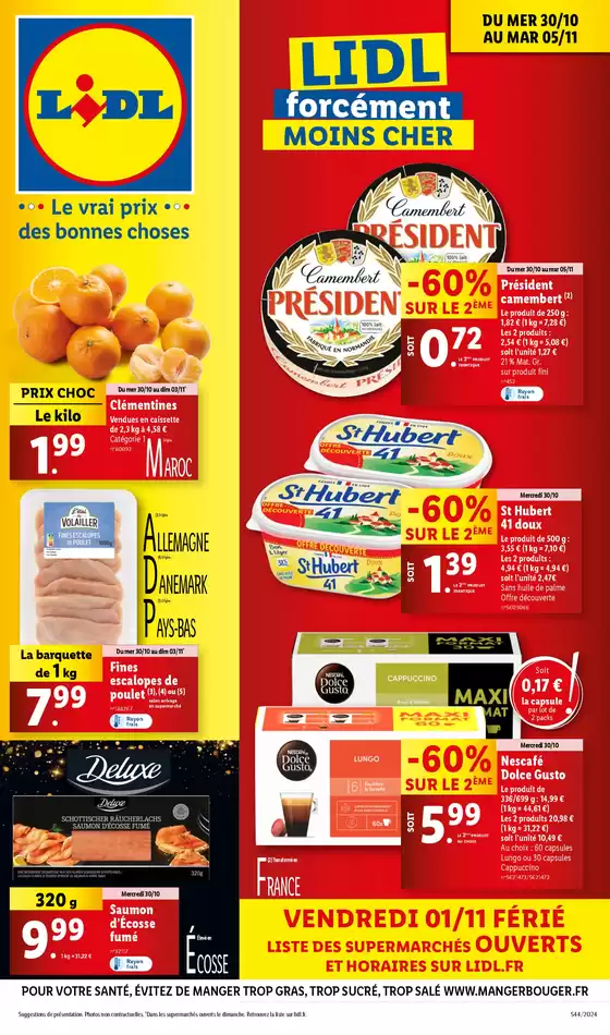 Catalogue Lidl à Pierre-Bénite | Bénéficiez de promotions sur une sélection de produits, incluant viande, fruit et fromage | 30/10/2024 - 05/11/2024