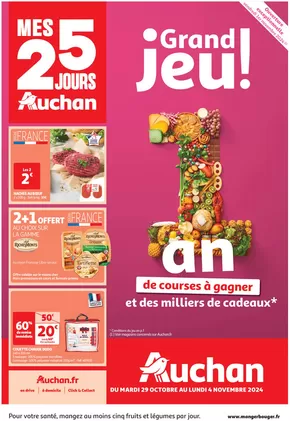 Catalogue Auchan Hypermarché à Altviller | Top depart : 25 jours Auchan  | 29/10/2024 - 04/11/2024