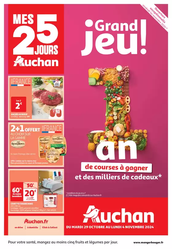 Catalogue Auchan Hypermarché à Lyon | Top depart : 25 jours Auchan  | 29/10/2024 - 04/11/2024