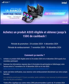 Promos de Multimédia et Electroménager à Thionville | Jusqu'à 150€ remboursés avec ASUS sur LDLC | 24/10/2024 - 04/12/2024