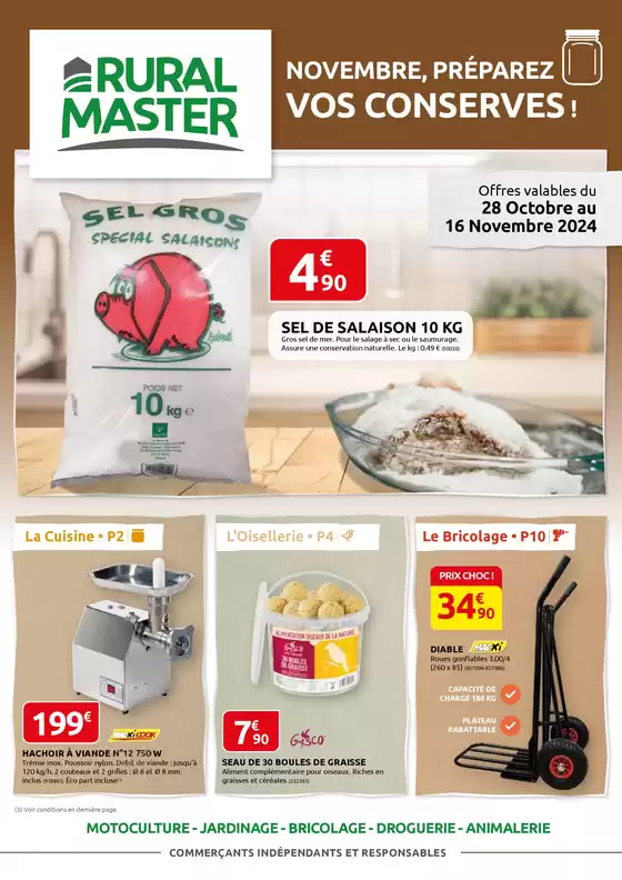 Catalogue Rural Master à Cugnaux | NOVEMBRE, PRÉPAREZ VOS CONSERVES ! | 28/10/2024 - 16/11/2024