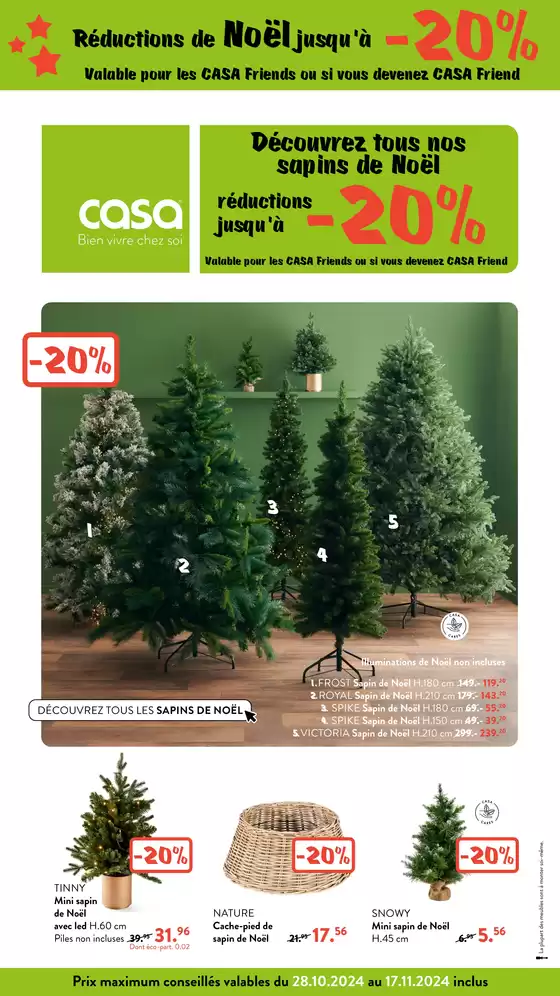 Catalogue Casa | Découvrez tous nos sapins de Noël | 28/10/2024 - 17/11/2024