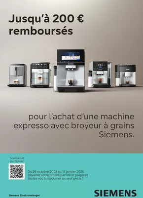 Promos de Multimédia et Electroménager à Villebon-sur-Yvette | Siemens Jusqu’à 200 € remboursés sur Copra | 29/10/2024 - 13/01/2025