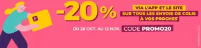 Promos de Services à Valenciennes | -20% Off via l'app et le site sur Mondial Relay | 28/10/2024 - 12/11/2024