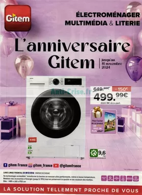 Promos de Multimédia et Electroménager à Lille | L'anniversaire Gitem sur Gitem | 28/10/2024 - 16/11/2024