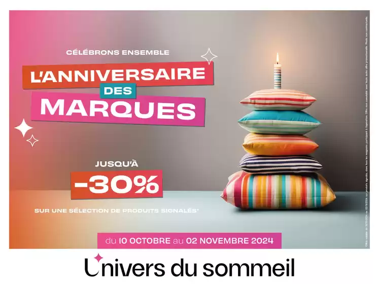 Catalogue L'univers du sommeil à Strasbourg | Anniversaire des marques  | 28/10/2024 - 02/11/2024