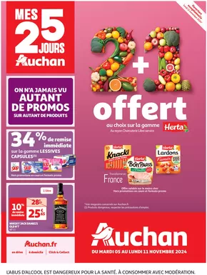 Catalogue Auchan Hypermarché à Bourg-des-Maisons | Mes 25 jours Auchan, ça continue ! | 05/11/2024 - 11/11/2024