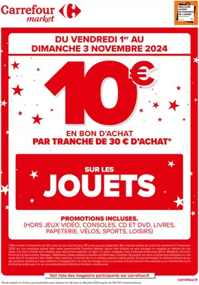 Catalogue Carrefour Market à Villeneuve-lès-Béziers | OPERATION BON D’ACHAT SUR LES JOUETS CE WEEK-END ! | 01/11/2024 - 03/11/2024