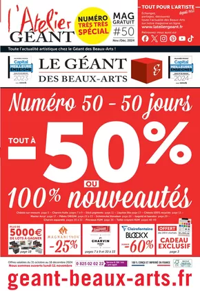 Catalogue Le Géant des Beaux-Arts à Paris | Tout à -50% ou 100% nouveautés | 31/10/2024 - 31/12/2024