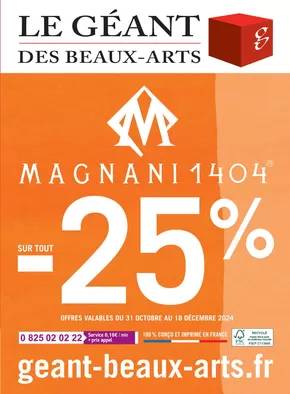 Promos de Meubles et Décoration à Castelnau-le-Lez | Sur tout -25% sur Le Géant des Beaux-Arts | 31/10/2024 - 18/12/2024