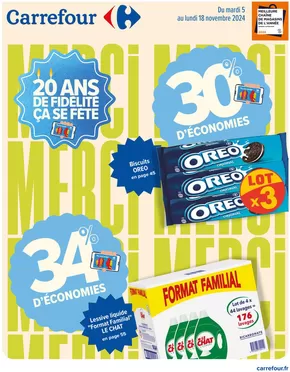 Promos de Supermarchés à Granville | 2O ANS DE FIDÉLITÉ ÇA SE FÊTE sur Carrefour City | 05/11/2024 - 18/11/2024