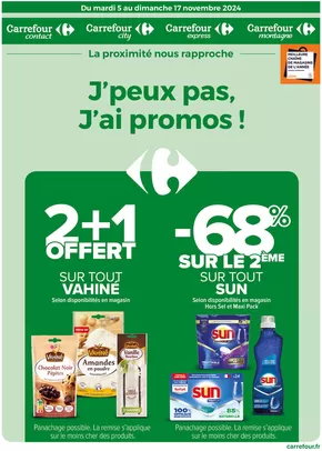 Promos de Supermarchés à Granville | J'PEUX PAS, J'AI PROMOS DU 5 AU 17 NOVEMBRE 2024 ! sur Carrefour City | 05/11/2024 - 17/11/2024