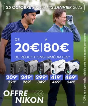 Promos de Sport à Roubaix | Promotion Nikon et ShotScope sur Golf Plus | 31/10/2024 - 13/01/2025