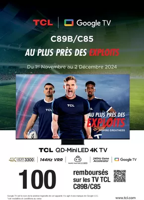 Promos de Multimédia et Electroménager à Cabriès | Jusqu'à 100€ remboursés avec TCL sur LDLC | 01/11/2024 - 02/12/2024