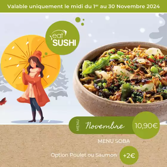 Catalogue Eat Sushi à Toulouse | Menu Novembre | 05/11/2024 - 30/11/2024