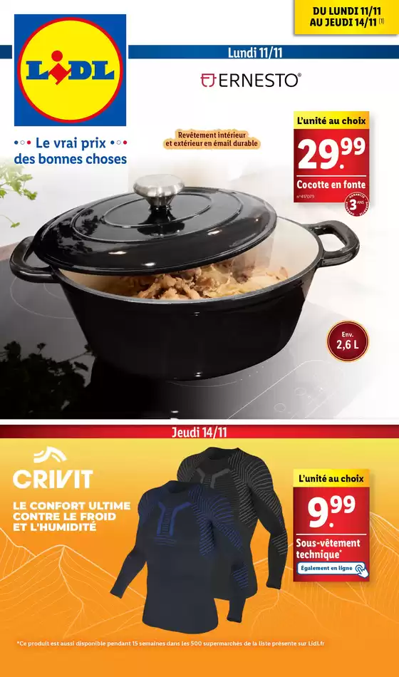 Catalogue Lidl à Déols | Préparez des repas festifs et régalez vos invités avec la gamme de cuisine Lidl ! | 11/11/2024 - 14/11/2024