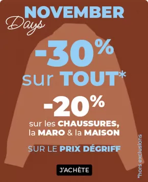 Promos de Mode à Istres | November Days -30% sur tout sur Degriff'Stock | 08/11/2024 - 21/11/2024