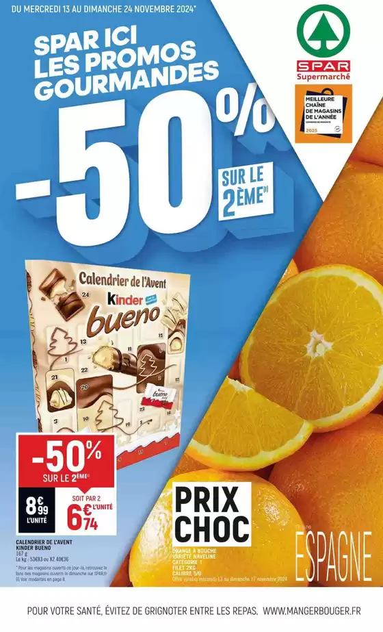 Catalogue Spar à Toulouse | SPAR ICI LES PROMOS GOURMANDES -50 % | 11/11/2024 - 24/11/2024