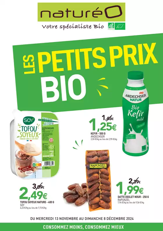 Catalogue NaturéO à Roubaix | LES PETITS PRIX BIO | 13/11/2024 - 08/12/2024