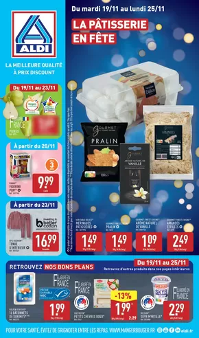 Promos de Discount Alimentaire | La Pâtisserie en fête sur Aldi | 19/11/2024 - 25/11/2024