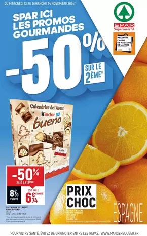 Catalogue Spar Supermarché à Saint-Gildas-de-Rhuys | SPAR ICI LES PROMOS GOURMANDES -50 % | 11/11/2024 - 24/11/2024