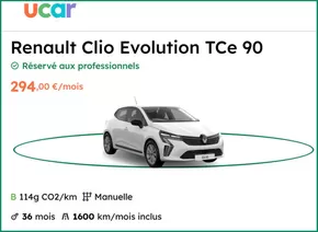 Promos de Auto et Moto à Saint-Raphaël (Var) | Renault Clio Evolution TCe 90 sur Ucar | 11/11/2024 - 30/11/2024