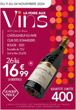 Catalogue Leader Price à Lyon | La Foire aux vins | 12/11/2024 - 24/11/2024