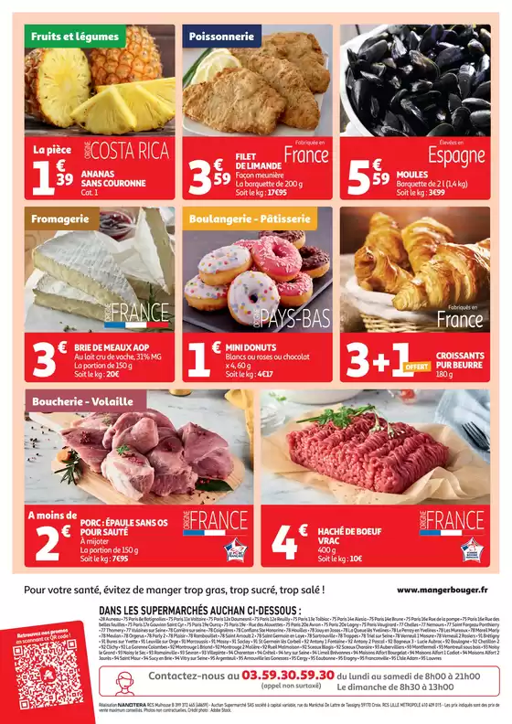 Catalogue Auchan Supermarché à Chevilly-Larue | Prix bas métiers de bouche | 19/11/2024 - 23/11/2024