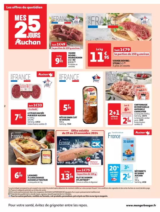 Catalogue Auchan Supermarché à Colmar | Mes 25 jours Auchan, encore des promos dans mon super ! | 19/11/2024 - 24/11/2024