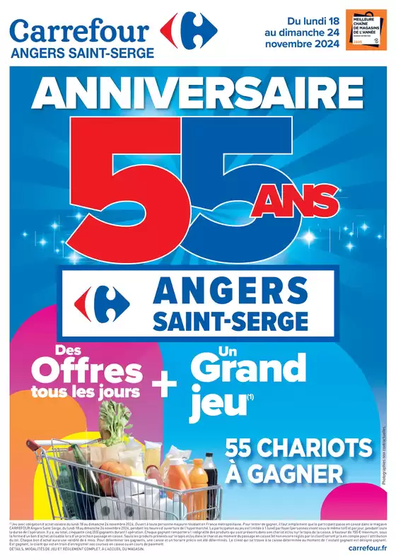 Catalogue Carrefour | CATALOGUE ANNIVERSAIRE - 55ANS ANGERS SAINT-SERGE | 18/11/2024 - 24/11/2024