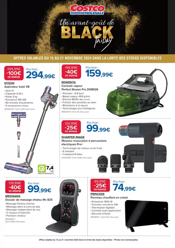 Catalogue Costco à Paris | UN AVANT-GOÛT DE BLACK FRIDAY | 18/11/2024 - 21/11/2024