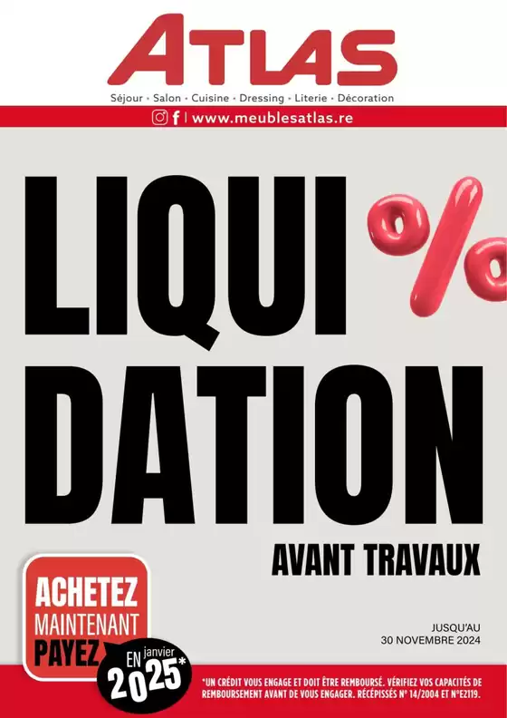 Catalogue Atlas | Liquidation avant travaux | 18/11/2024 - 30/11/2024