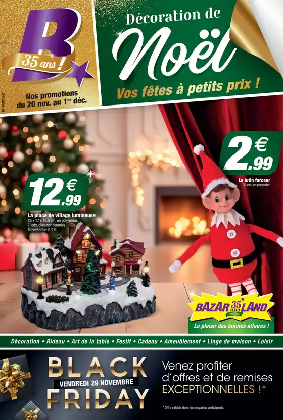 Catalogue Bazarland à Tours | Décoration de Noël | 18/11/2024 - 01/12/2024