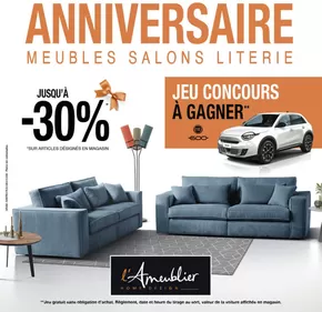 Promos de Meubles et Décoration à Clisson | L’Ameublier fête son Anniversaire ! sur L'Ameublier | 18/11/2024 - 07/12/2024