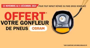 Promos de Auto et Moto à Sarreguemines | Offert votre gonfleur de pneus OSRAM sur Carglass | 18/11/2024 - 06/12/2024