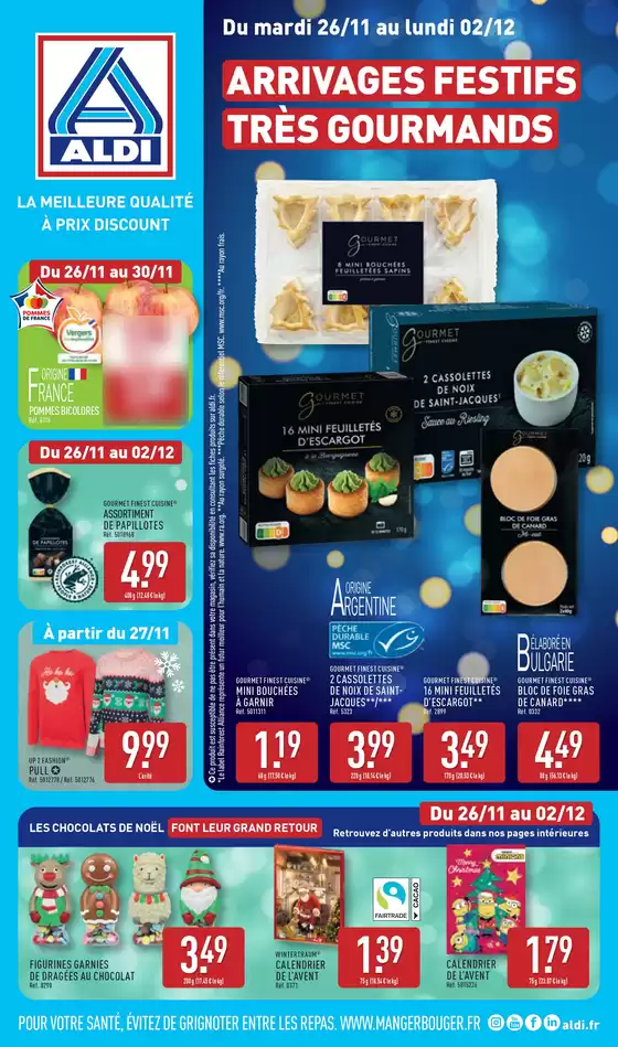 Catalogue Aldi à Valence | Arrivages festifs très gourmands | 26/11/2024 - 02/12/2024