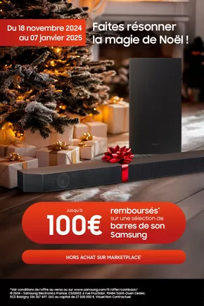 Promos de Multimédia et Electroménager à Salon-de-Provence | Samsung Faites résonner la magie de Noël ! sur Copra | 18/11/2024 - 07/01/2025