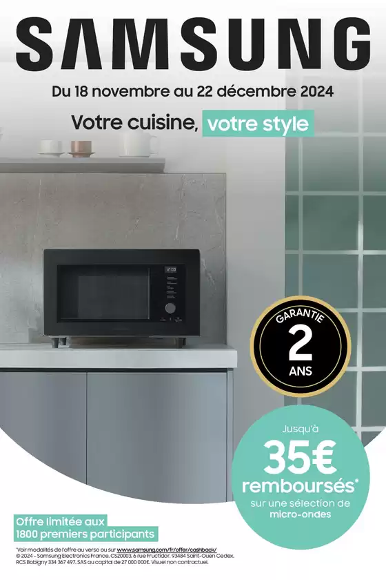 Catalogue Copra à Saint-Affrique | Samsung Jusqu'à 35€ remboursés de micro-ondes | 18/11/2024 - 22/12/2024