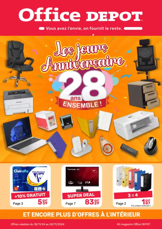 Catalogue Office Depot à Aubagne | Catalogue Anniversaire 2024 | 18/11/2024 - 30/11/2024