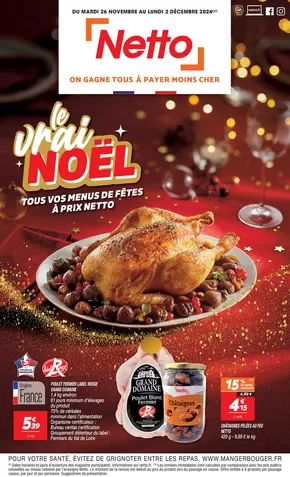 Promos de Discount Alimentaire | SEMAINE PROCHAINE : LE VRAI NOËL sur Netto | 26/11/2024 - 02/12/2024