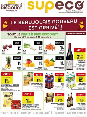 Promos de Discount Alimentaire à Roubaix | Le beaujolais noueau est arrivé ! sur Supeco | 19/11/2024 - 01/12/2024