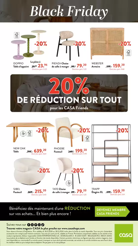 Catalogue Casa à Strasbourg | 20% DE RÉDUCTION SUR TOUT | 18/11/2024 - 28/11/2024